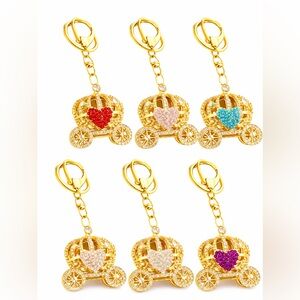 Cinderella Carriage Gold Key Chain/Bag Charm PICK ONE